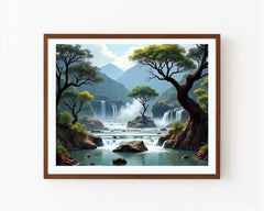 Paint By Numbers waterfall landscape