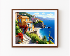 Seaside House Scene – Paint by Numbers DIY Kit