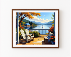Beach House Landscape – DIY Paint by Numbers Kit on Canvas