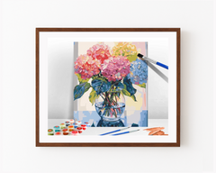 Vivid Blooms in Vase Paint-by-Number Kit