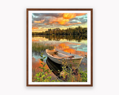 Paint-by-Numbers Kit – Sunset Seaside Landscape Acrylic Canvas Art