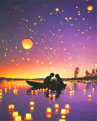Paint-by-Numbers Kit – Sunset Seaside Landscape | DIY Acrylic Canvas Art