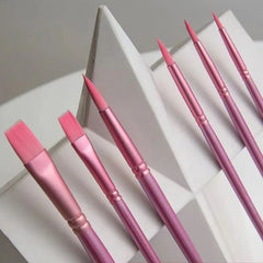 6-Piece Nylon Paint-by-Numbers Brush Set – Smooth Precision