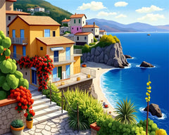 Seaside House Scene – Paint by Numbers DIY Kit