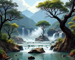 Paint By Numbers waterfall landscape