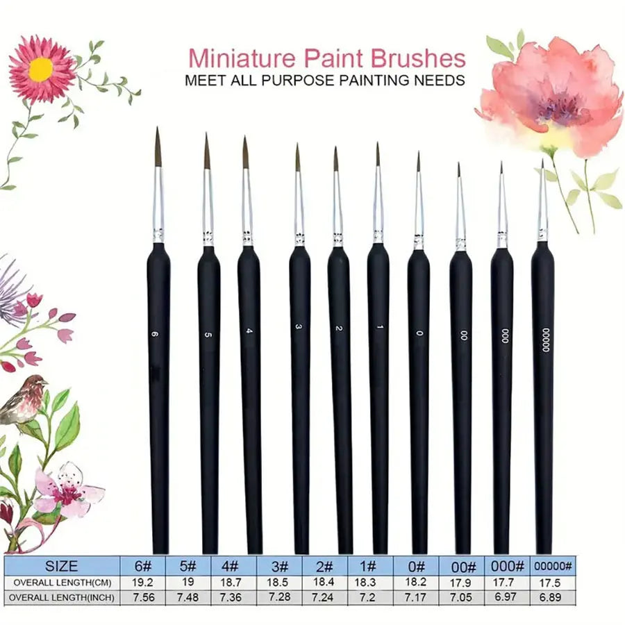 Ultimate Miniature Paint Brush Set – 10/11 pcs for Perfect Detail