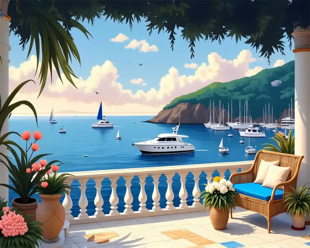 Paint by Numbers Kit – House by the Beach Landscape