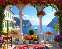Beach House Landscape – Paint by Numbers on Canvas
