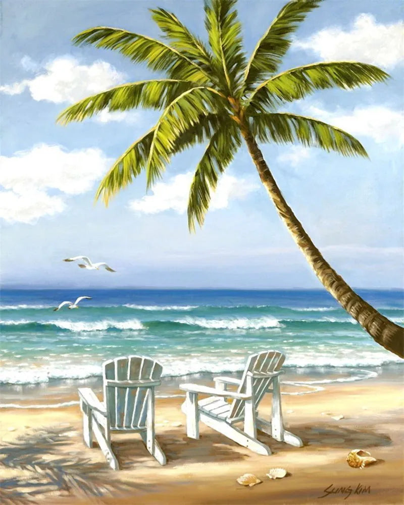 Sunset Seaside Paint-by-Numbers Kit