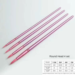 6-Piece Nylon Paint-by-Numbers Brush Set – Smooth Precision