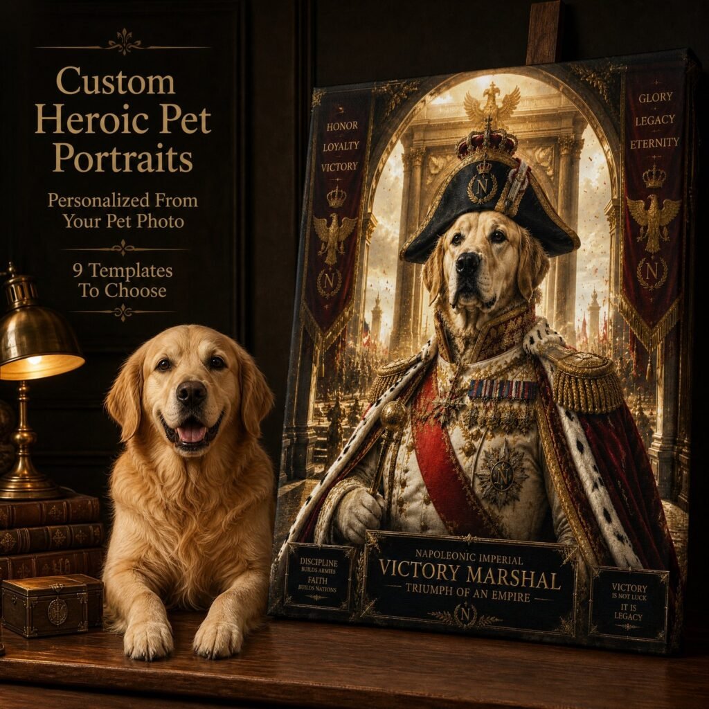 Heroic Commander Pet Portrait Canvas image 1